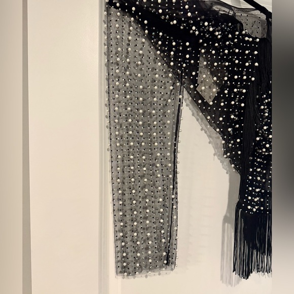 Endless Blu Beaded Sheer Black Cardigan - Picture 2 of 3